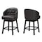 Baxton Studio Theron MidCentury Faux Leather Wood Swivel Counter Stool SetBrown2PC 225-2PC-12970-ZORO - alternate 5